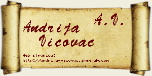 Andrija Vićovac vizit kartica
